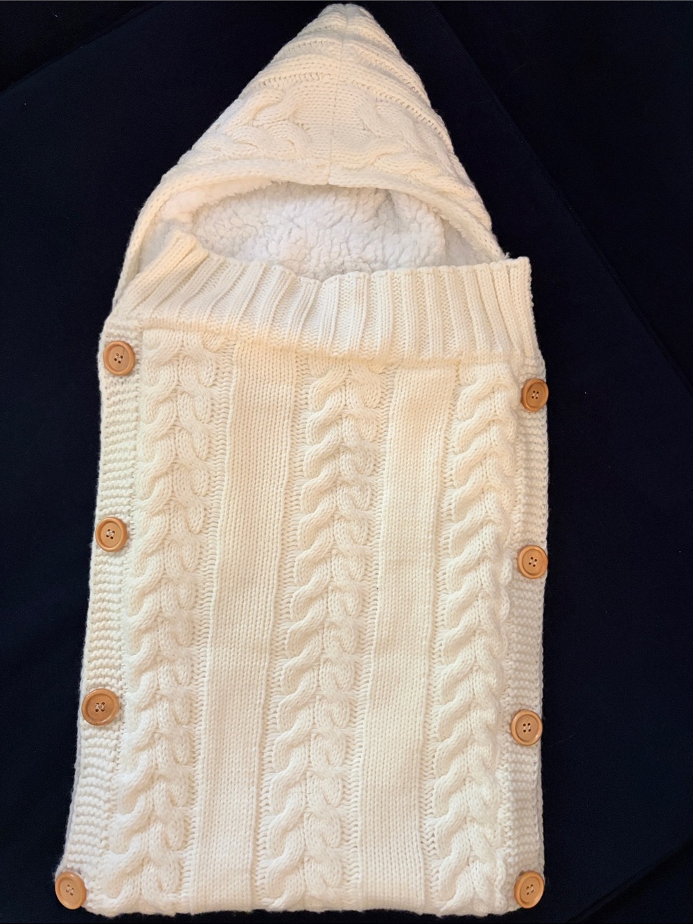Cream Cable Knit infant sleep sack